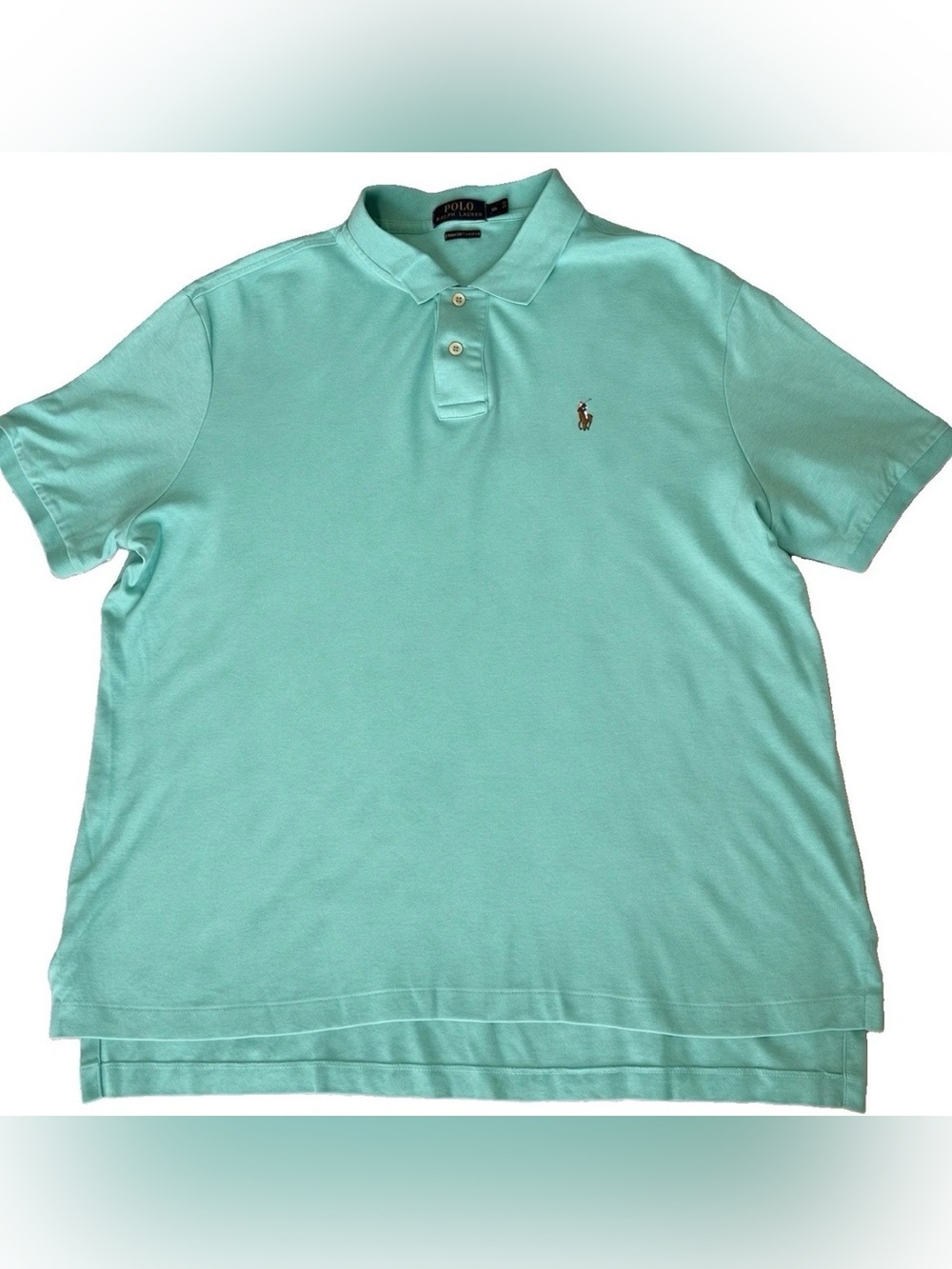 Polo Ralph Lauren Pima Soft Touch Polo Shirt Mens XL Teal Aqua Blue 100% Cotton